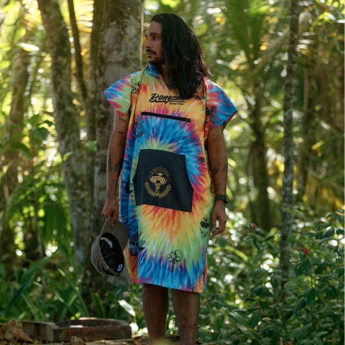 BONG-PONCHO-ADULT-NO-SLEEVES-TIE-DYE-SHROOM-TRIBE - Image 6