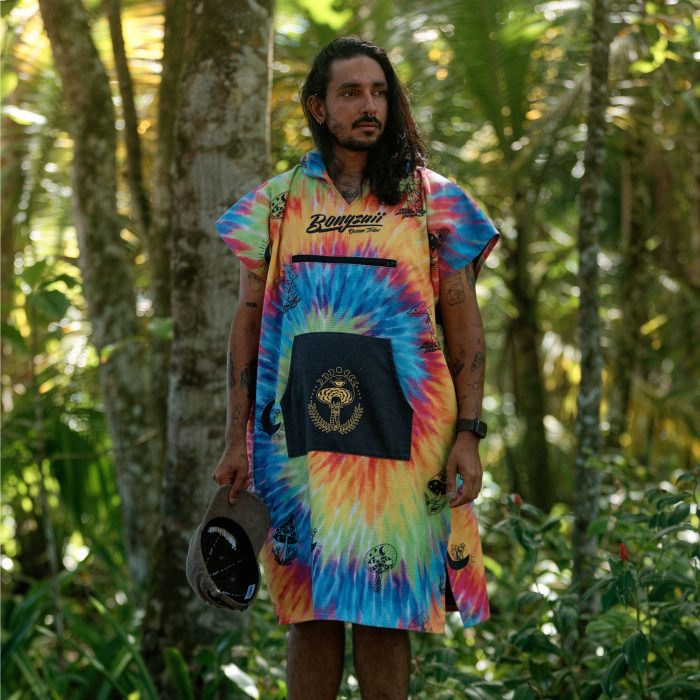 BONG-PONCHO-ADULT-NO-SLEEVES-TIE-DYE-SHROOM-TRIBE - Image 4
