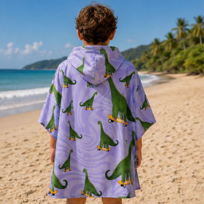BONG-PONCHO-KIDS-REVERSIBLE-DINO-SK8 - Image 3